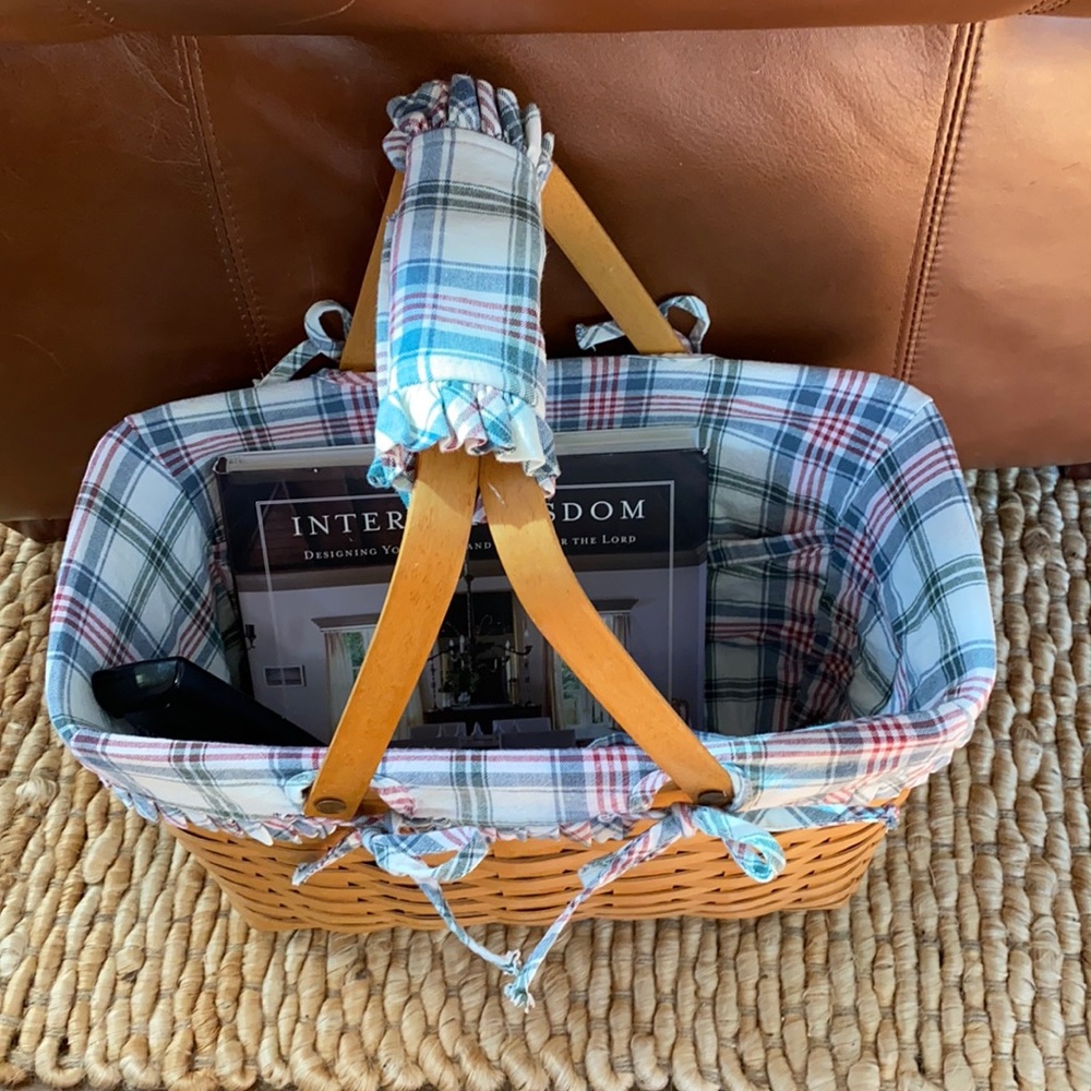 🧺 1995 LONGABERGER basket with pocketed-liner
